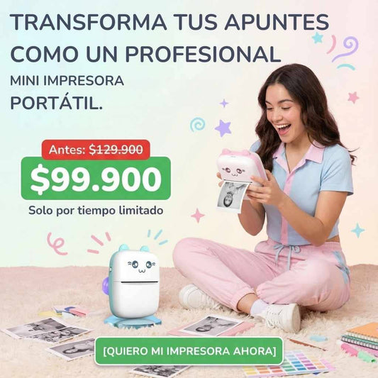 Deja de copiar y empieza a ganar con nuestra mini impresora Libera tus manos, captura el éxito y domina cada examen sin perder un segundo