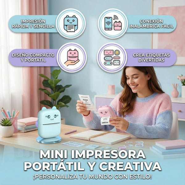Impresora Mini Sticker Portátil Compacta