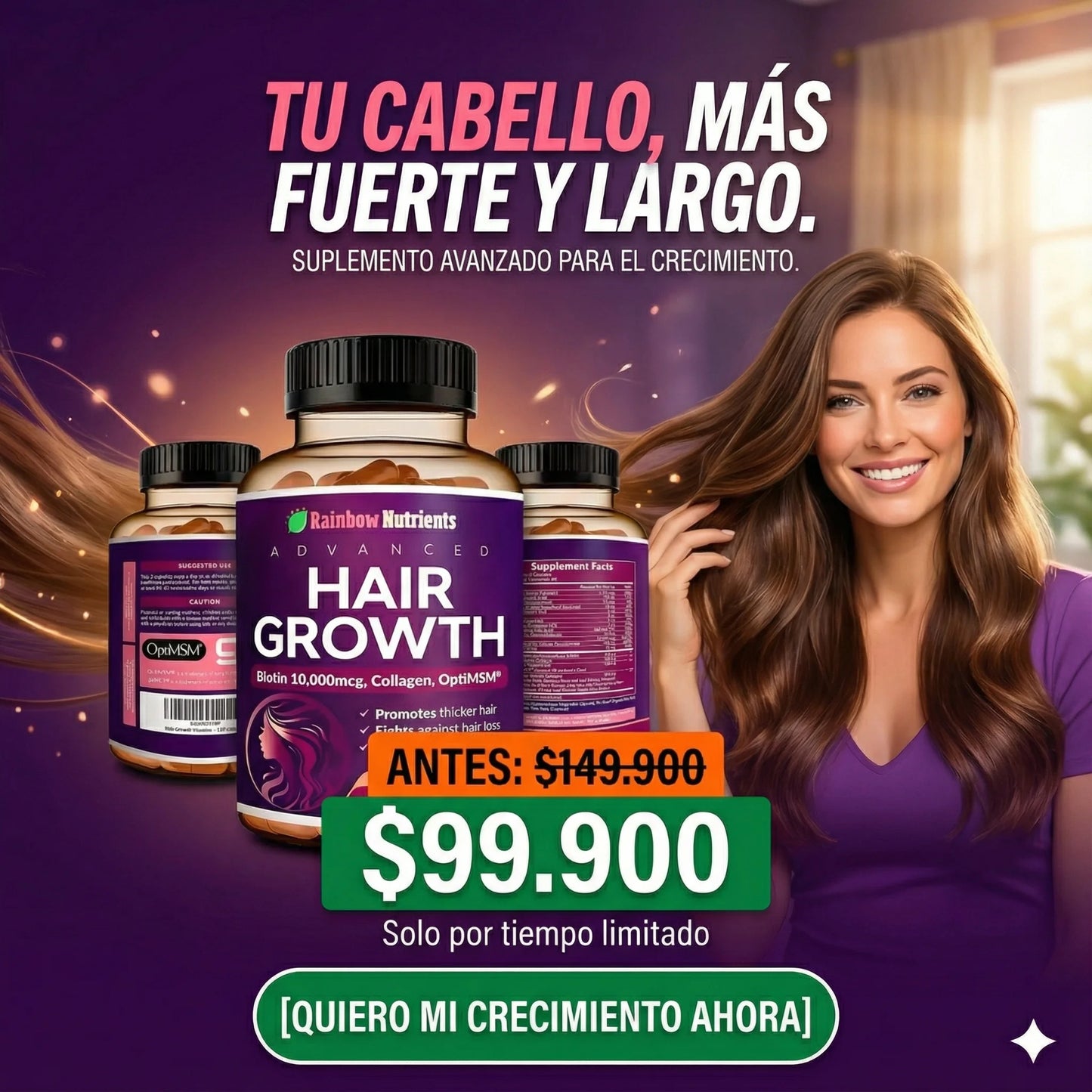 Vuelve a amar lo que ves en el espejo: Detén la caída y despierta el crecimiento que tu cabello había olvidado con Hair growth®